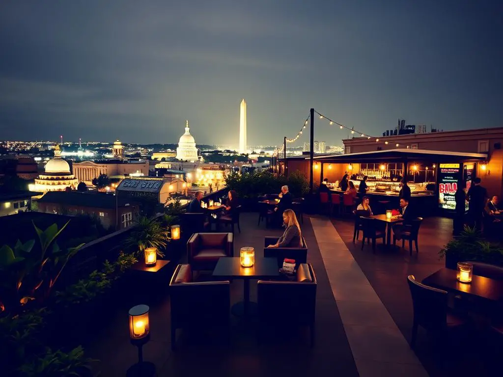 Accessible rooftop bar with city views in Washington DC