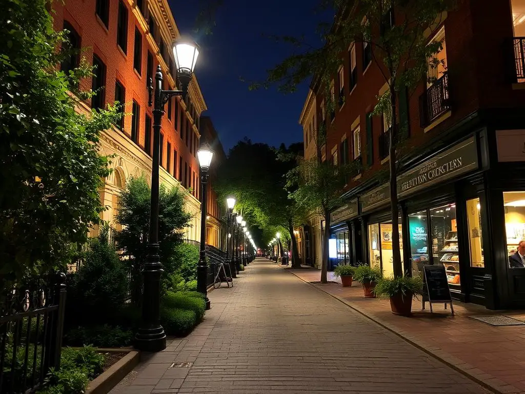 Washington DC for wheelchairs at night in Georgetown